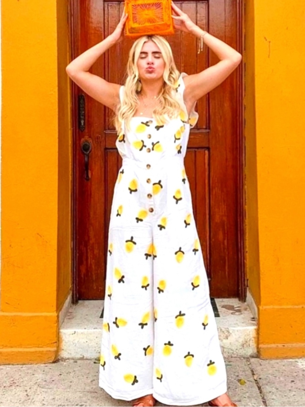 Anthropologie Red Carter Lemon Jumpsuit